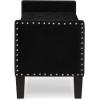 Christopher Knight Home Kenilwo 48” Velvet Storage Ottoman with Armrest, Upholstered Storage Bench with Tufted Button Nails Trim, Rectangular Ottoman Bench for Entryway Living Room Bedroom, Gray(Black)