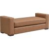 Christopher Knight Home Mosley Faux Leather Upholstered Ottoman Bench, Rectangular Foot Stools Ottoman, Wooden Ottoman Footrest, Bedroom End of Bed Footstool, Living Room Sofa Extra Seat, Brown(Brown)