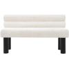 Christopher Knight Home Wally Boucle Upholstered Dining Bench, Modern Large Dining Room Chair, Entryway Ottoman Bench, Bedroom End of Bed Seating, Armless Desing and Wooden Frame, Milky White+Black