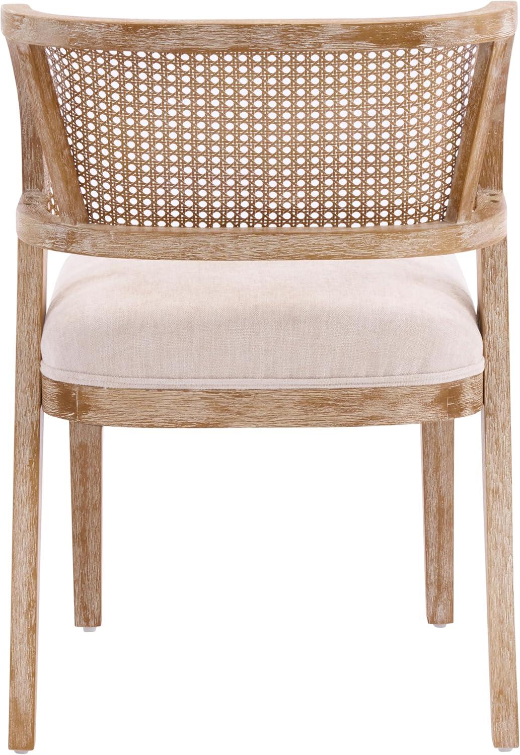image:imageChristopher Knight Home Ashe Upholstered Dining Chairs Set of 2 Modern Dining Chair with Curved Woven Rattan Back Rubberwood Frame Kitchen Chairs Extra Seat for Dining Room Beige NaturalBeige Natural