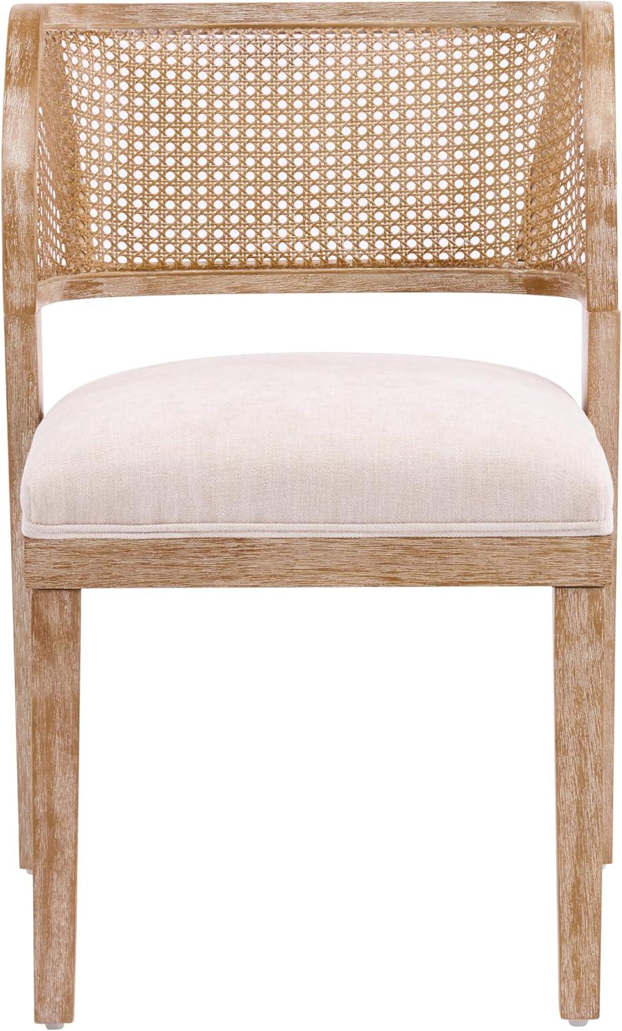 image:imageChristopher Knight Home Ashe Upholstered Dining Chairs Set of 2 Modern Dining Chair with Curved Woven Rattan Back Rubberwood Frame Kitchen Chairs Extra Seat for Dining Room Beige NaturalBeige Natural