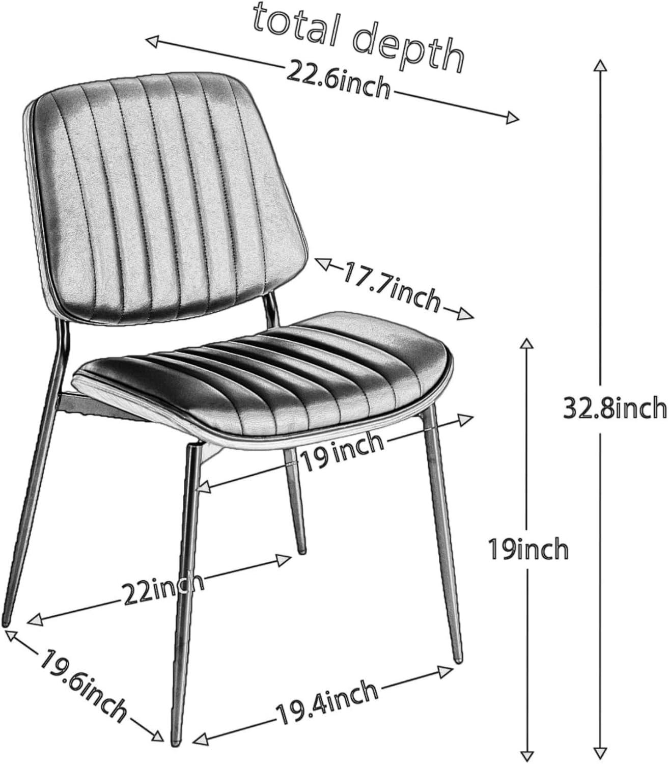 image:imageChristopher Knight Home Collin Dining Chairs Set of 2 Retro Faux Leather Armless Chair with Walnut Bentwood Back Upholstered Seat Metal Legs Adjustable Foot for Kitchen Dining Room Chairs Black PUBlack