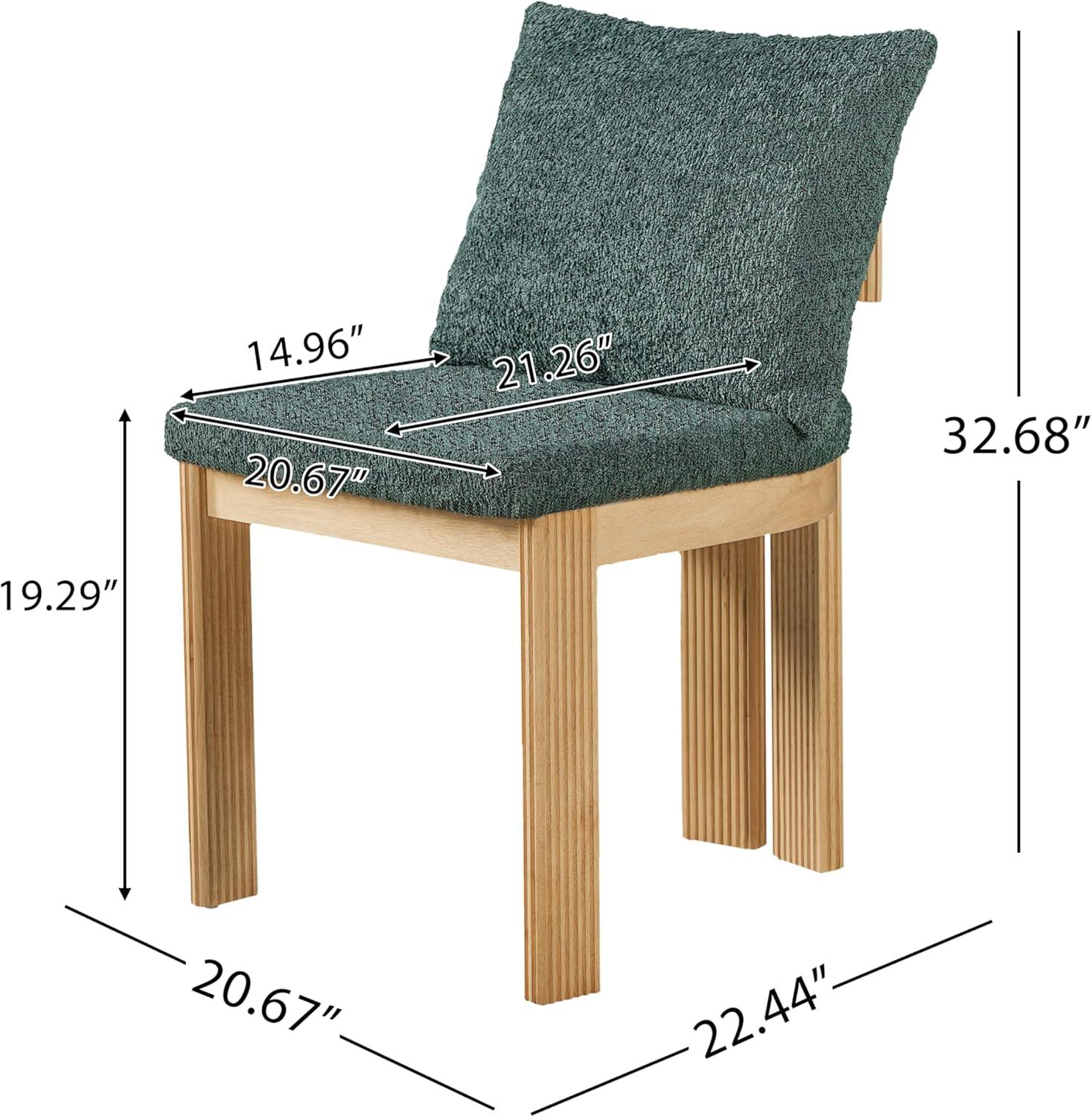 image:imageChristopher Knight Home Dagna Boucle Upholstered Dining Chairs Set of 2 Solid Wood Dining Room Chair Modern Kitchen Side Chair with Back Pillow BeigeNaturalGreennatural