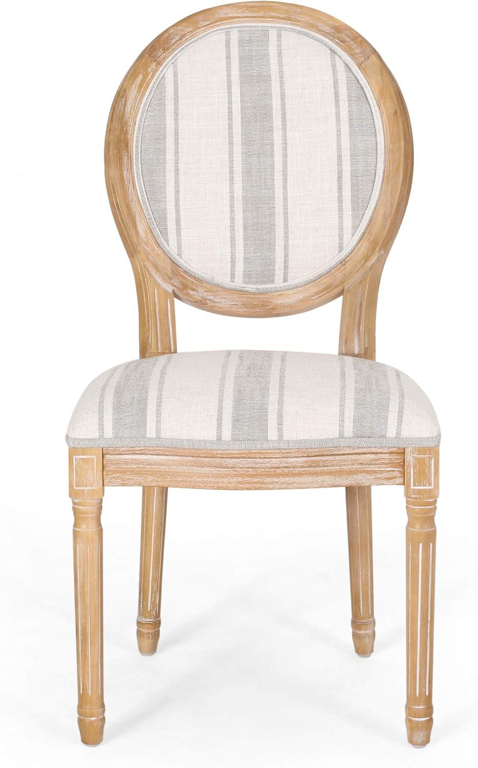 image:imageChristopher Knight Home Derring 7 Piece Dining Set Gray StripeWhite PrintNatural