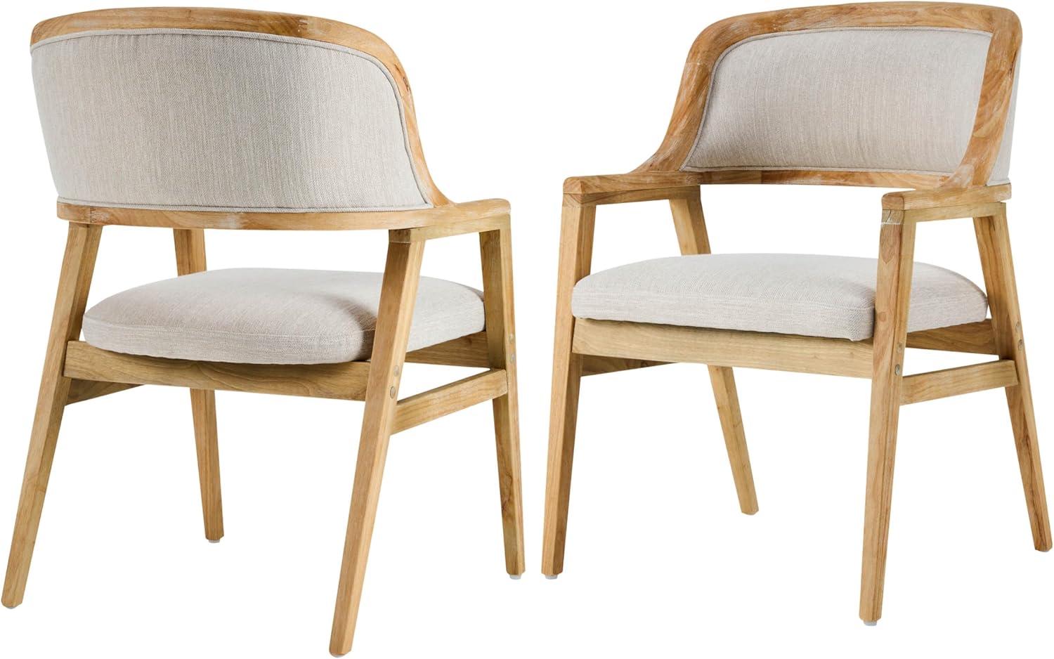 image:imageChristopher Knight Home Dolia Mid Century Modern Dining Chairs Set of 2 Dining Chair with Fabric Upholstery Wooden Kitchen Chairs with Curved Backrest Extra Seat for Dining Room Beige WalnutBeige Natural
