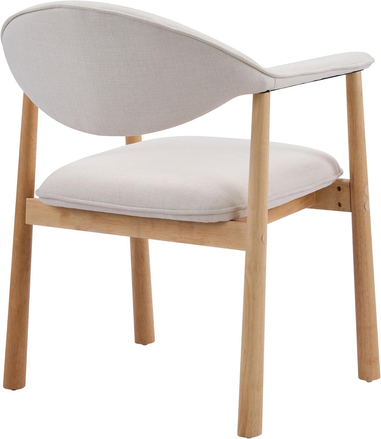 image:imageChristopher Knight Home Faeri Faux Leather Upholstered Dining Chairs Set of 2 Curved Backrest Kitchen Side Chair Rubberwood Dining Room Chairs Extra Seat for Living Room BrownNaturalBeigenatural