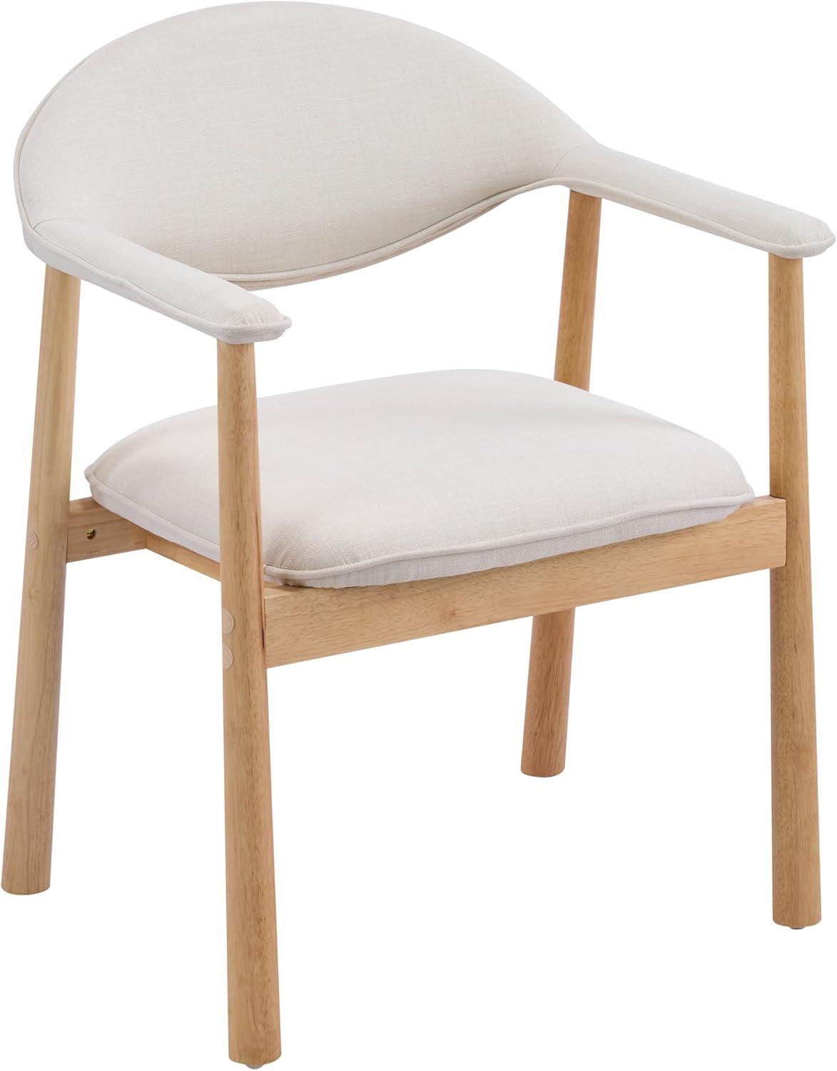 image:imageChristopher Knight Home Faeri Faux Leather Upholstered Dining Chairs Set of 2 Curved Backrest Kitchen Side Chair Rubberwood Dining Room Chairs Extra Seat for Living Room BrownNaturalBeigenatural