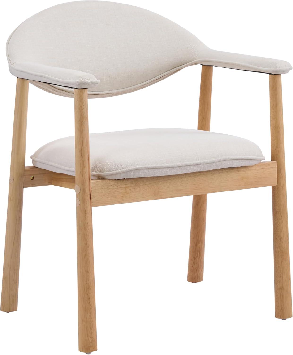 image:imageChristopher Knight Home Faeri Faux Leather Upholstered Dining Chairs Set of 2 Curved Backrest Kitchen Side Chair Rubberwood Dining Room Chairs Extra Seat for Living Room BrownNaturalBeigenatural
