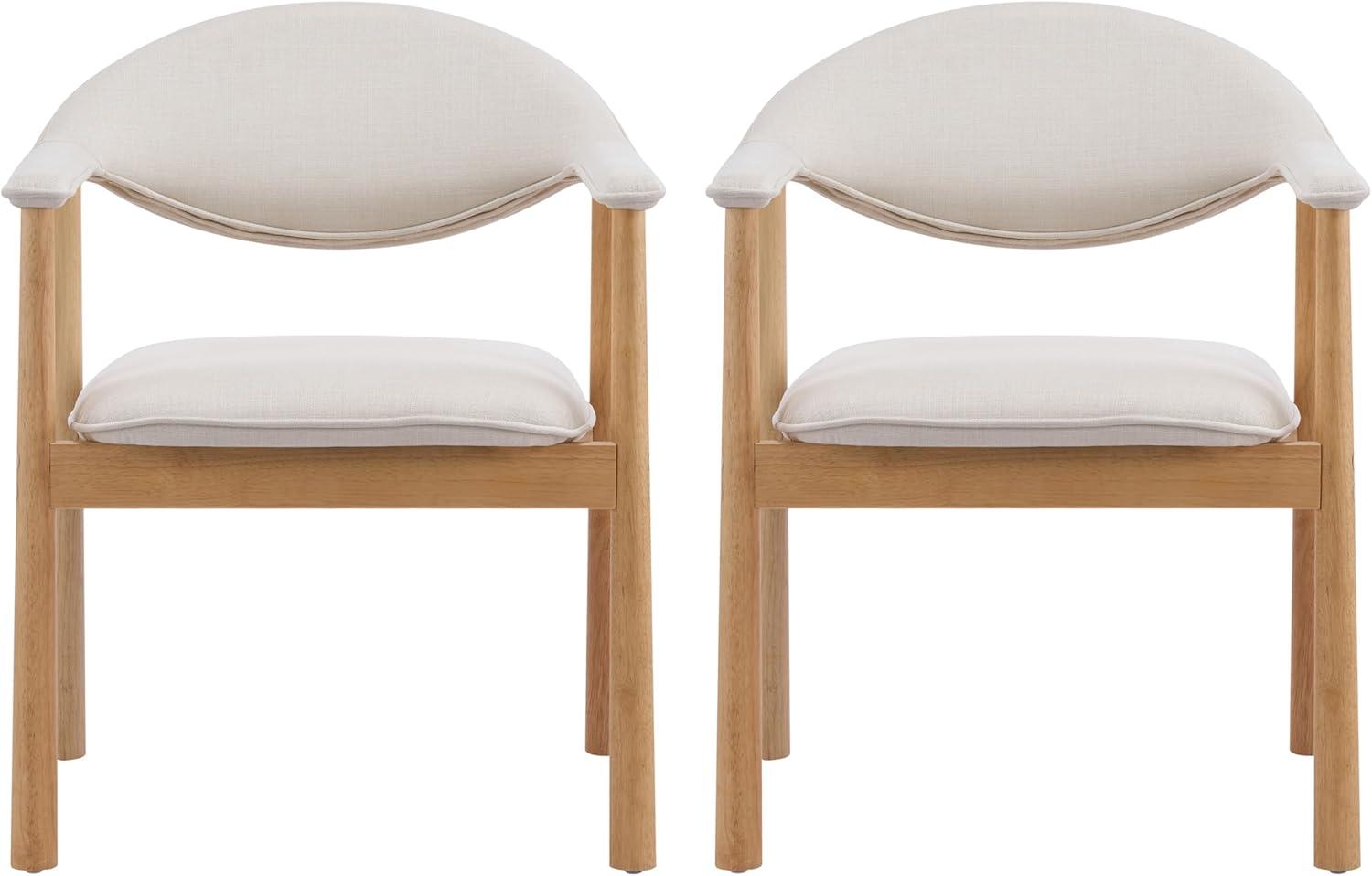 image:imageChristopher Knight Home Faeri Faux Leather Upholstered Dining Chairs Set of 2 Curved Backrest Kitchen Side Chair Rubberwood Dining Room Chairs Extra Seat for Living Room BrownNaturalBeigenatural