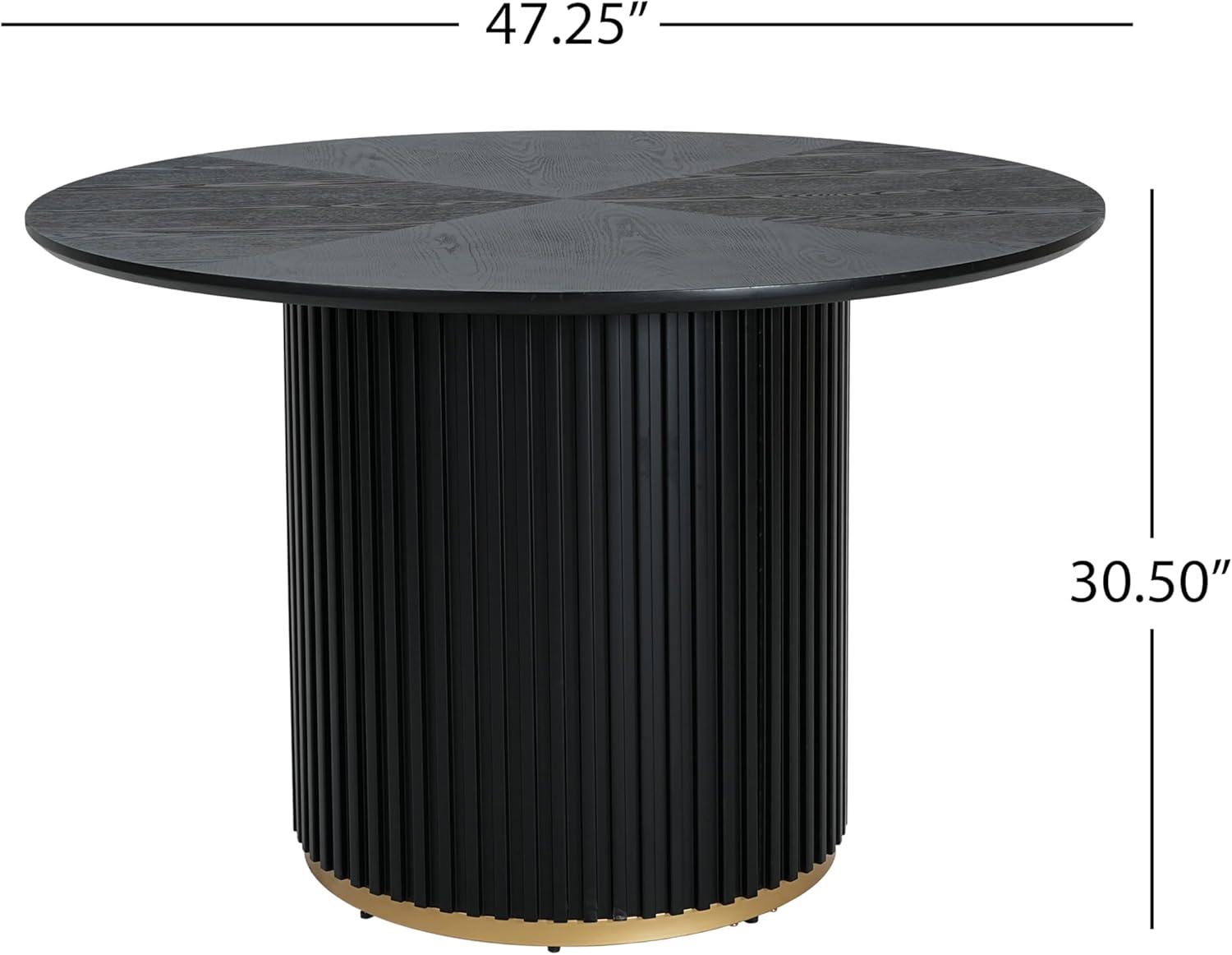 image:imageChristopher Knight Home Falcon Modern Round Dining Table Set for 4 5 Piece Dining Room Table Set for 4 Kitchen Table and Chair Set of 4 NaturalBeigeBlackmilky White
