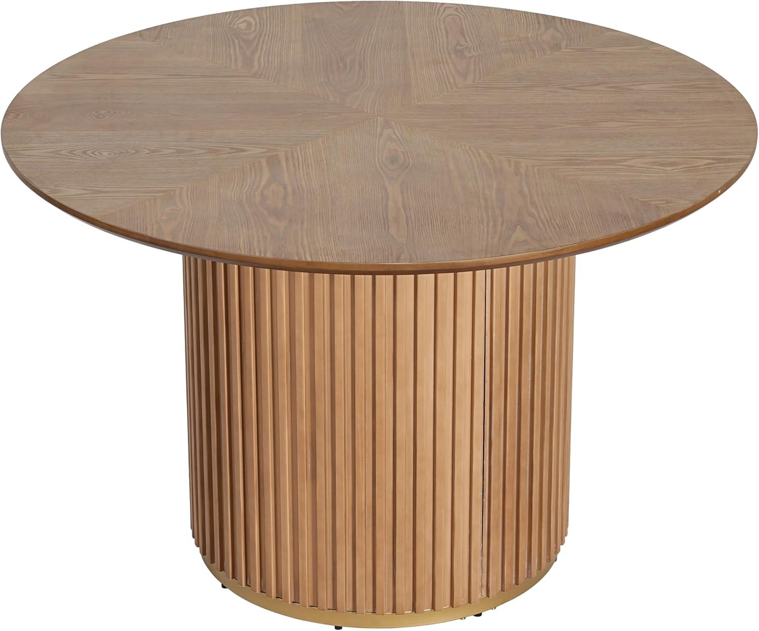 image:imageChristopher Knight Home Falcon Modern Round Dining Table Set for 4 5 Piece Dining Room Table Set for 4 Kitchen Table and Chair Set of 4 NaturalBeigeNaturalbeige