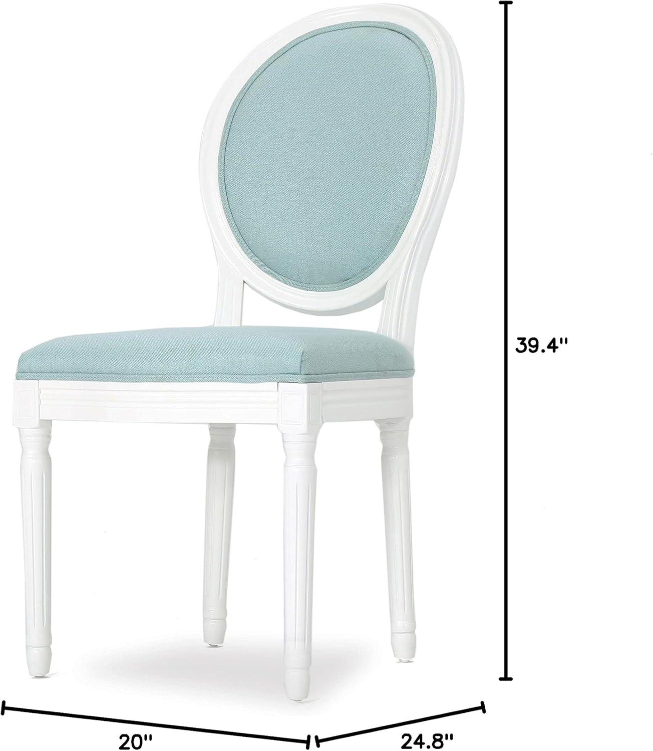 image:imageChristopher Knight Home Gustave French Country Fabric Dining Chairs Set of 4 Light Blue White