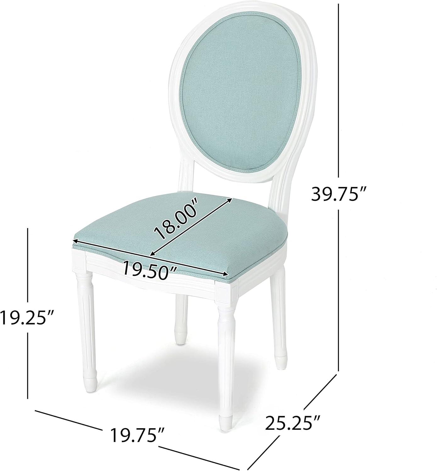 image:imageChristopher Knight Home Gustave French Country Fabric Dining Chairs Set of 4 Light Blue White