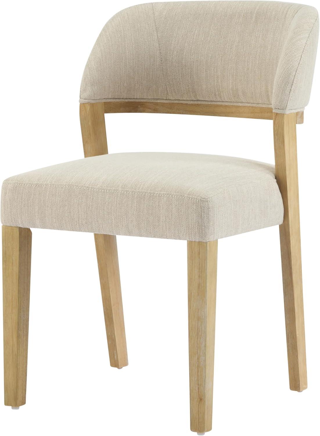image:imageChristopher Knight Home Hanie Modern Upholstered Dining Chair Set of 2 Curved Backrest Kitchen Side Chair Wooden Armless Dining Room Chair Extra Seat for Living Room NaturalBeigeNaturalbeige
