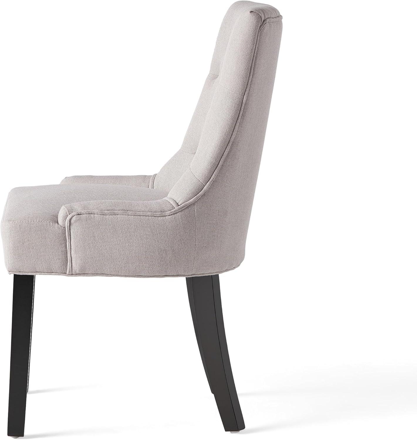image:imageChristopher Knight Home Hayden Fabric Dining Chairs 2Pcs SetPolyester Light GreyLight Grey Dark Brown