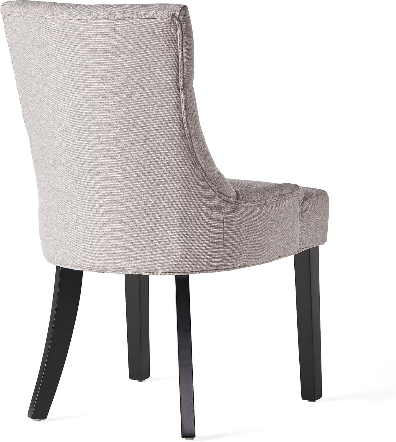image:imageChristopher Knight Home Hayden Fabric Dining Chairs 2Pcs SetPolyester Light GreyLight Grey Dark Brown