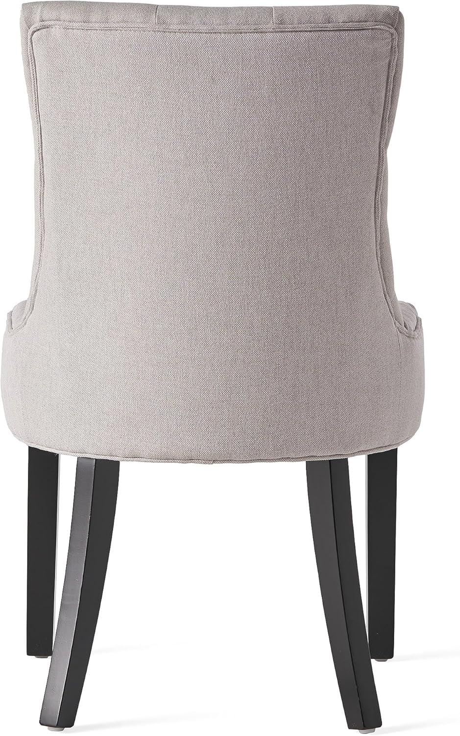 image:imageChristopher Knight Home Hayden Fabric Dining Chairs 2Pcs SetPolyester Light GreyLight Grey Dark Brown