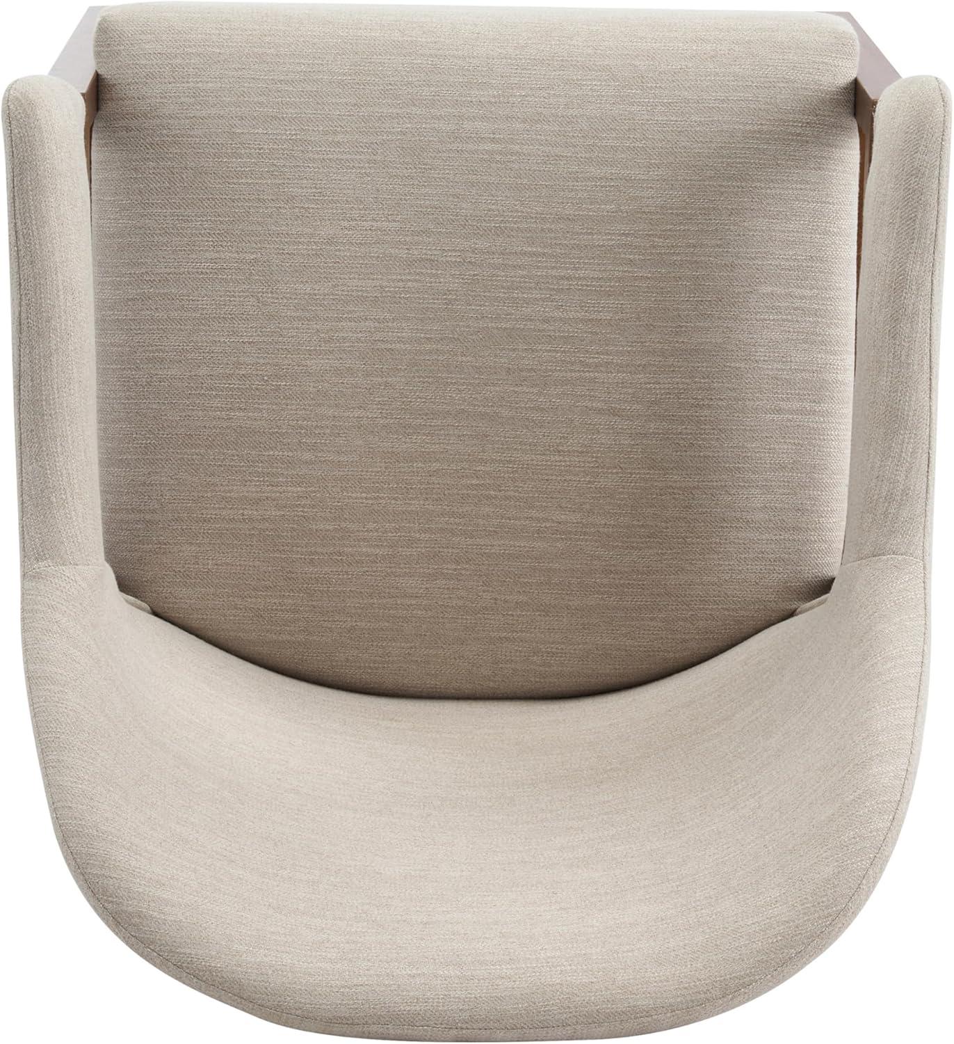 image:imageChristopher Knight Home Joan Fabric Upholstered Dining Chairs Set of 2 Curved Backrest Kitchen Side Chair Rubberwood Dining Room Chairs Extra Seat for Living Room BeigeWalnut