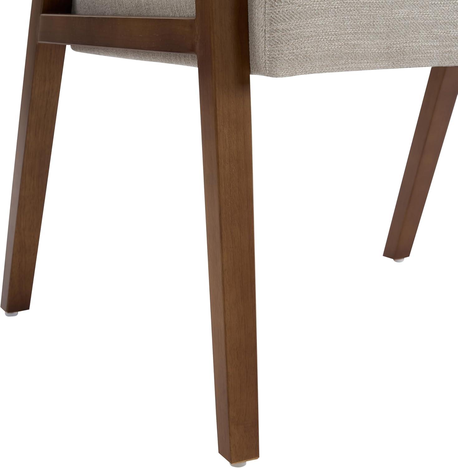 image:imageChristopher Knight Home Joan Fabric Upholstered Dining Chairs Set of 2 Curved Backrest Kitchen Side Chair Rubberwood Dining Room Chairs Extra Seat for Living Room BeigeWalnut