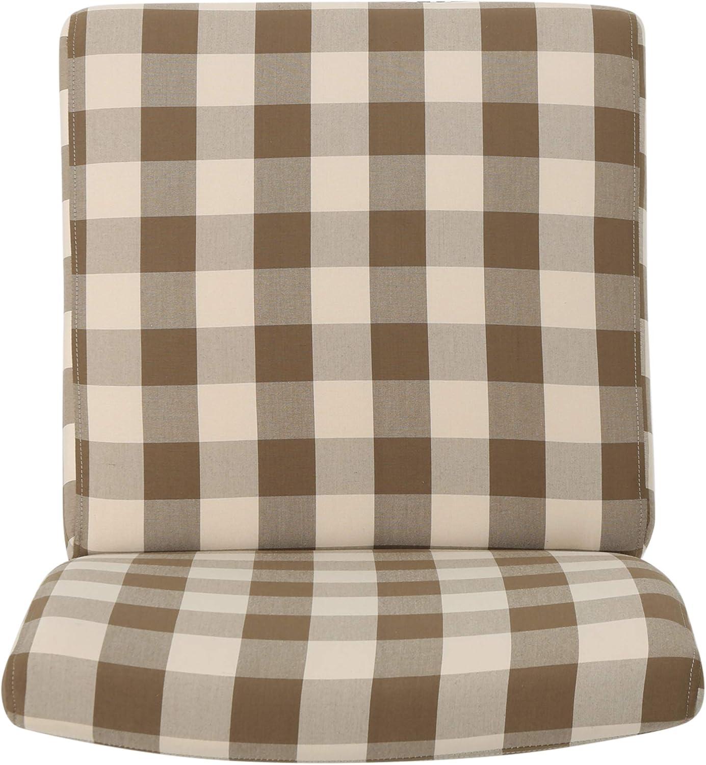 image:imageChristopher Knight Home Kassi Fabric Dining Chair Blue NavyBrown Checkerboard and Matte Black