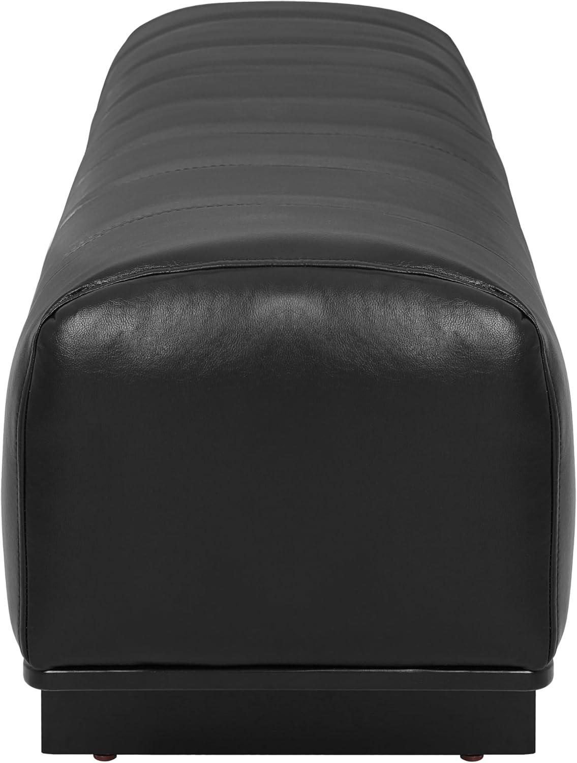 image:imageChristopher Knight Home Lamie Faux Leather Upholstered Dining Bench Wooden Entryway Bench Long Sofa Footstool for Living Room Bedroom End of Bed Bench BrownBlackBlack