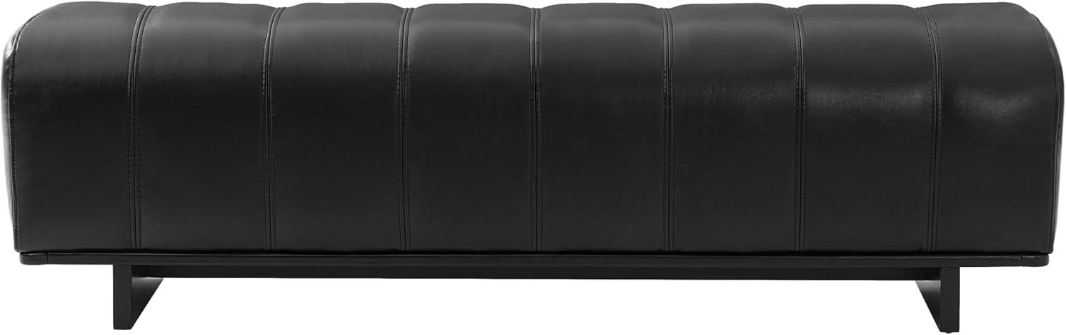 image:imageChristopher Knight Home Lamie Faux Leather Upholstered Dining Bench Wooden Entryway Bench Long Sofa Footstool for Living Room Bedroom End of Bed Bench BrownBlackBlack
