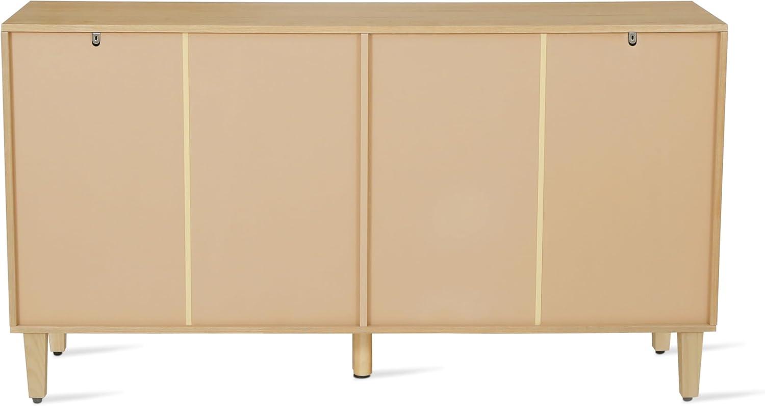 image:imageChristopher Knight Home Lona Modern Minimalist Wooden Storage Sideboard Living Room Cupboard with Shelves Dining RoomKitchen Buffet Cabinet Entryway Display Table Home Office Decoration SilverNatural