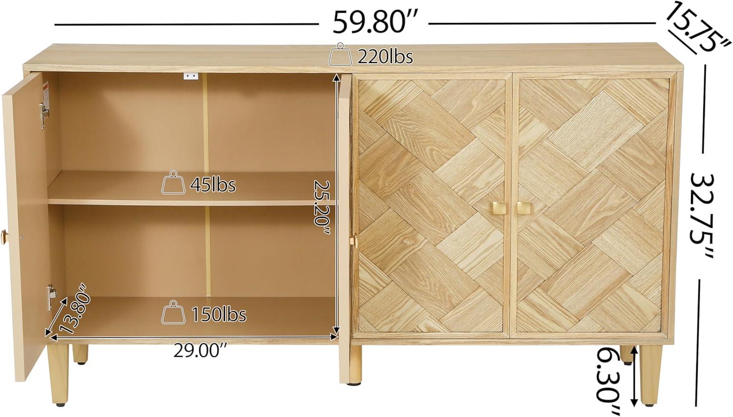 image:imageChristopher Knight Home Lona Modern Minimalist Wooden Storage Sideboard Living Room Cupboard with Shelves Dining RoomKitchen Buffet Cabinet Entryway Display Table Home Office Decoration SilverNatural