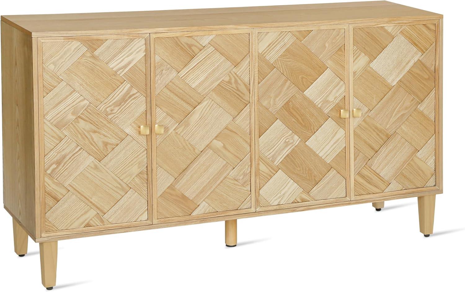 image:imageChristopher Knight Home Lona Modern Minimalist Wooden Storage Sideboard Living Room Cupboard with Shelves Dining RoomKitchen Buffet Cabinet Entryway Display Table Home Office Decoration SilverNatural