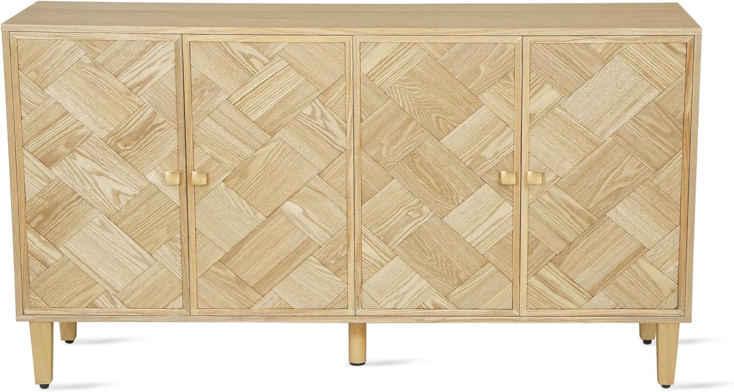 image:imageChristopher Knight Home Lona Modern Minimalist Wooden Storage Sideboard Living Room Cupboard with Shelves Dining RoomKitchen Buffet Cabinet Entryway Display Table Home Office Decoration SilverNatural