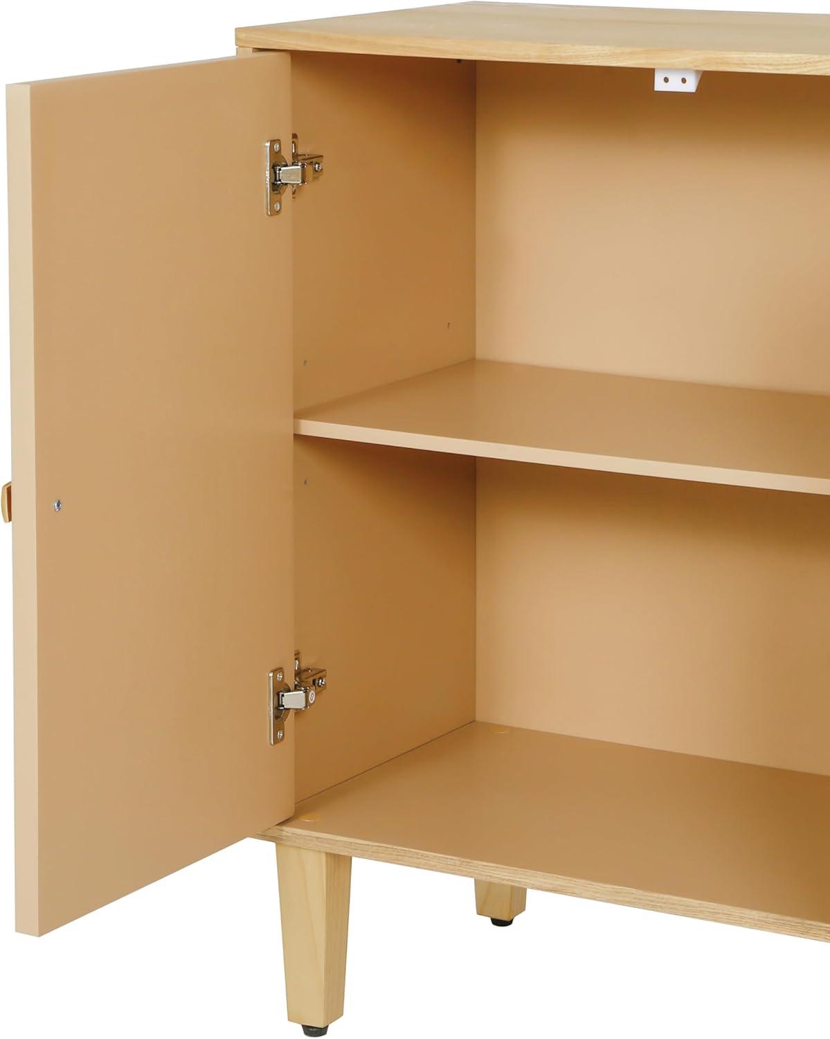 image:imageChristopher Knight Home Lona Modern Minimalist Wooden Storage Sideboard Living Room Cupboard with Shelves Dining RoomKitchen Buffet Cabinet Entryway Display Table Home Office Decoration SilverNatural