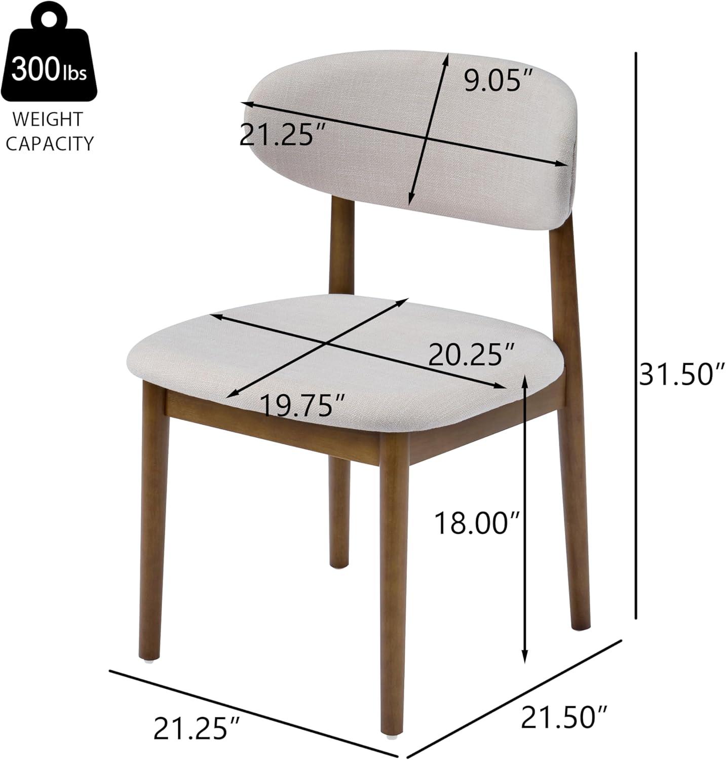 image:imageChristopher Knight Home Lyncon Fabric Upholstered Dining Chairs Set of 2 Wooden Dining Room Armless Chair Curved Backrest Kitchen Side Chair BeigeWalnutBeigewalnut