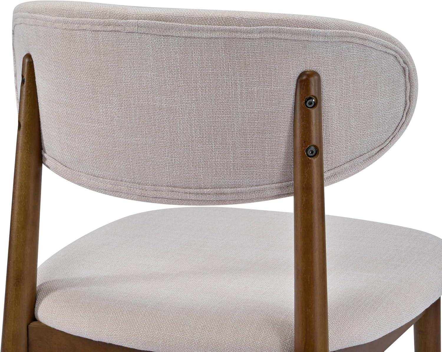 image:imageChristopher Knight Home Lyncon Fabric Upholstered Dining Chairs Set of 2 Wooden Dining Room Armless Chair Curved Backrest Kitchen Side Chair BeigeWalnutBeigewalnut