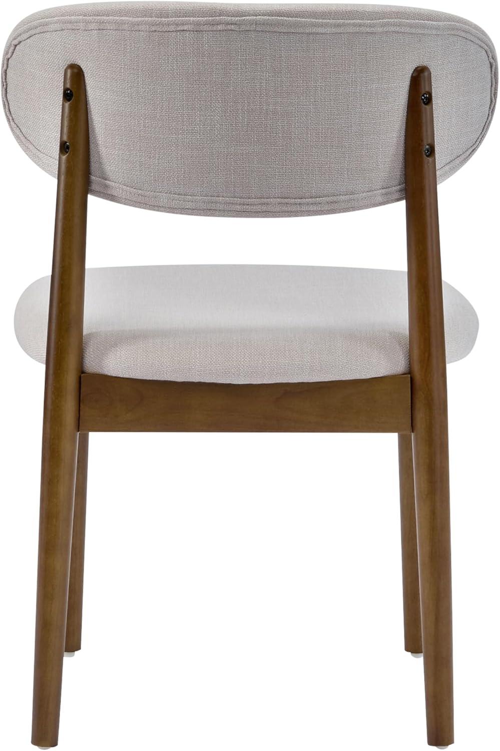 image:imageChristopher Knight Home Lyncon Fabric Upholstered Dining Chairs Set of 2 Wooden Dining Room Armless Chair Curved Backrest Kitchen Side Chair BeigeWalnutBeigewalnut