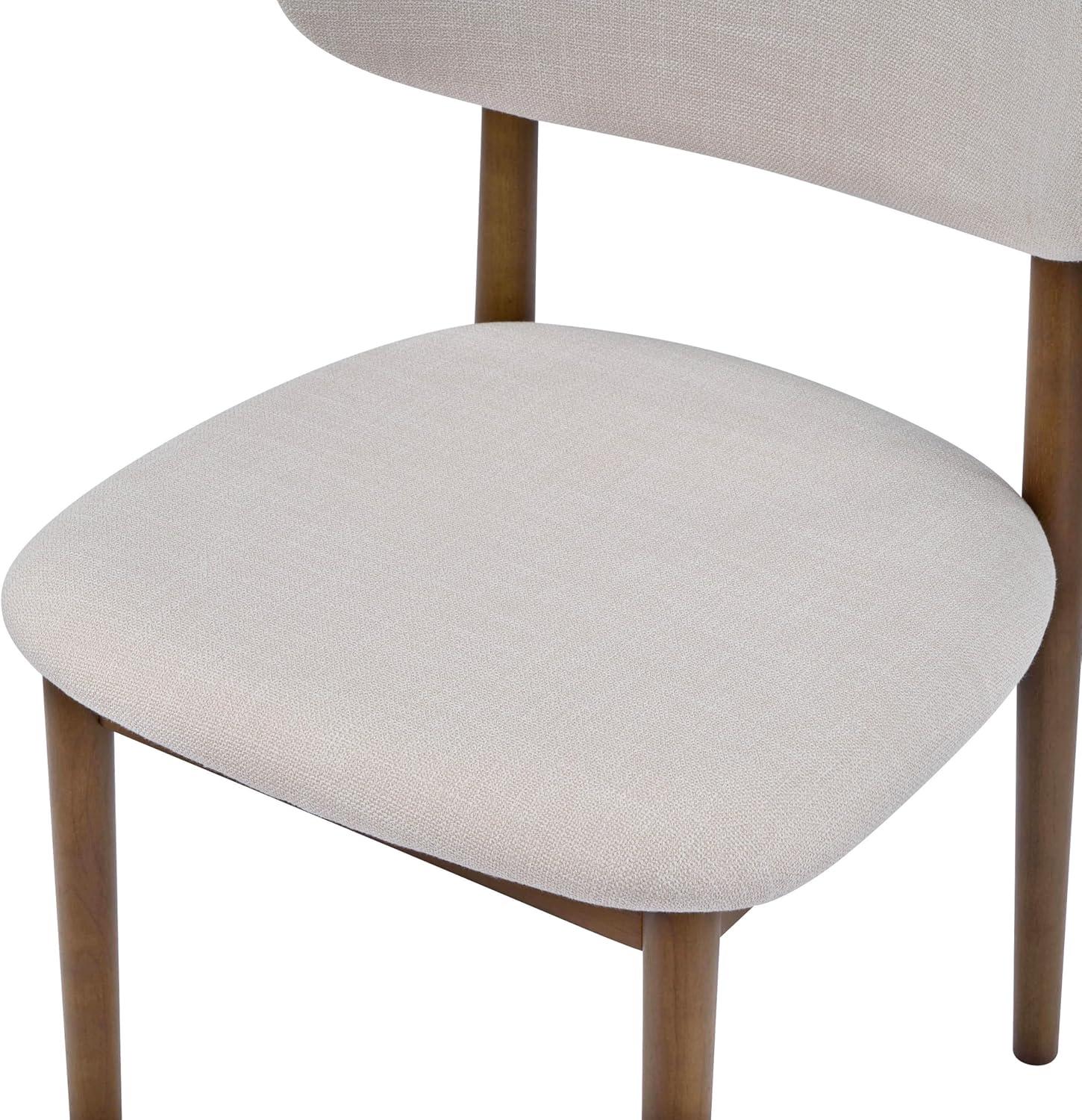image:imageChristopher Knight Home Lyncon Fabric Upholstered Dining Chairs Set of 2 Wooden Dining Room Armless Chair Curved Backrest Kitchen Side Chair BeigeWalnutBeigewalnut