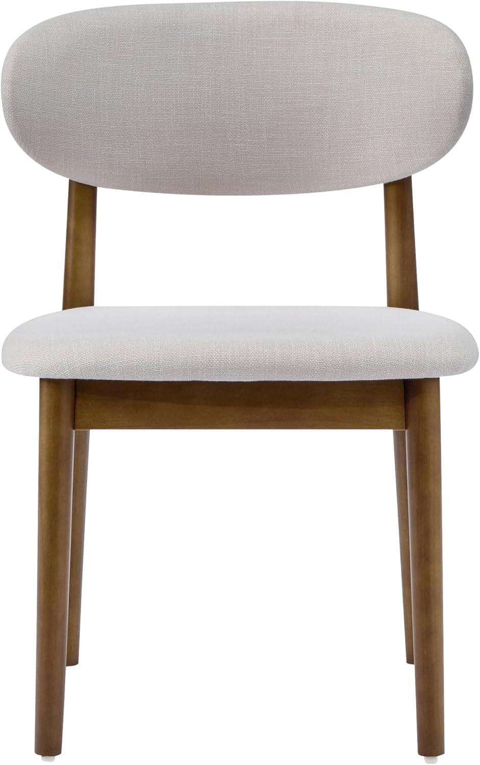 image:imageChristopher Knight Home Lyncon Fabric Upholstered Dining Chairs Set of 2 Wooden Dining Room Armless Chair Curved Backrest Kitchen Side Chair BeigeWalnutBeigewalnut