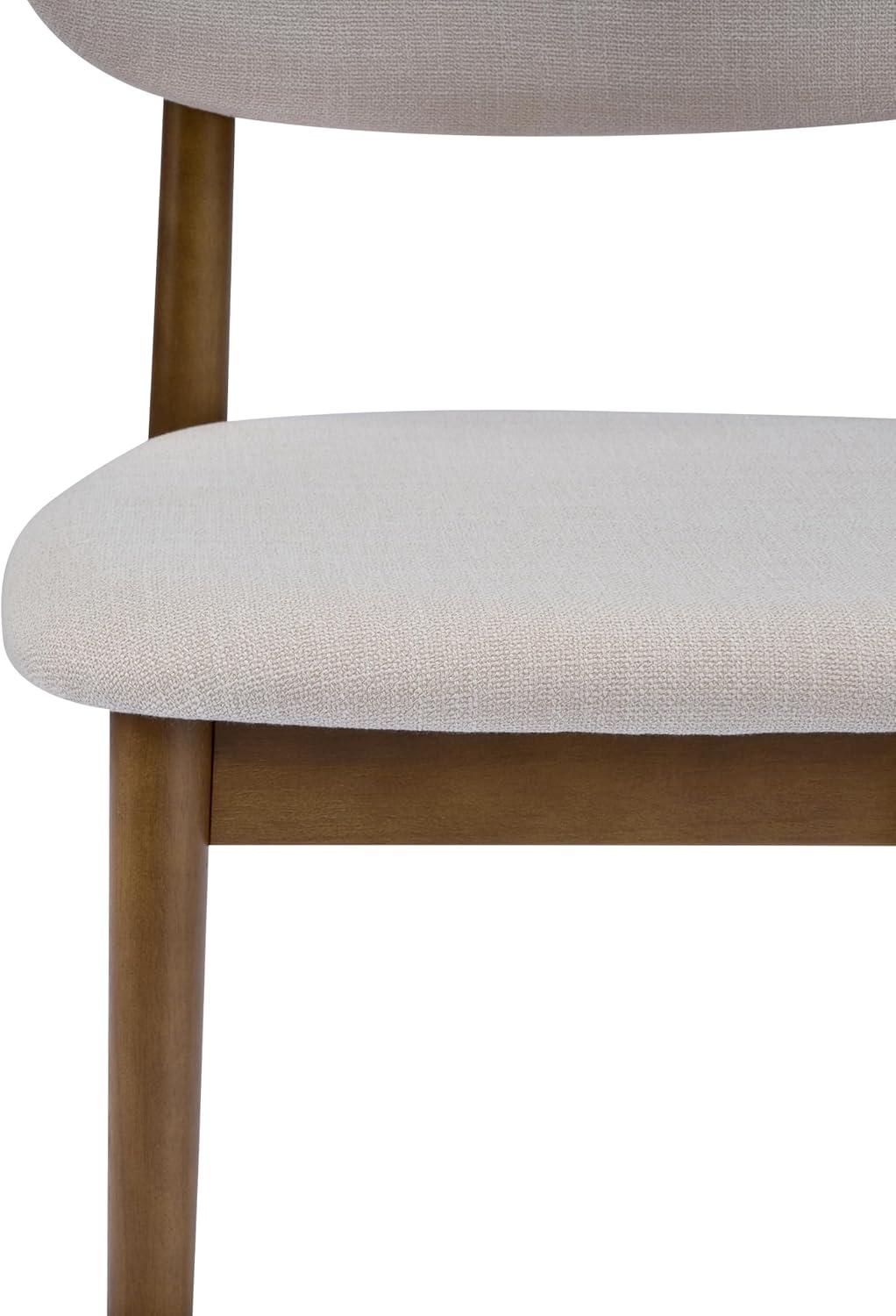 image:imageChristopher Knight Home Lyncon Fabric Upholstered Dining Chairs Set of 2 Wooden Dining Room Armless Chair Curved Backrest Kitchen Side Chair BeigeWalnutBeigewalnut