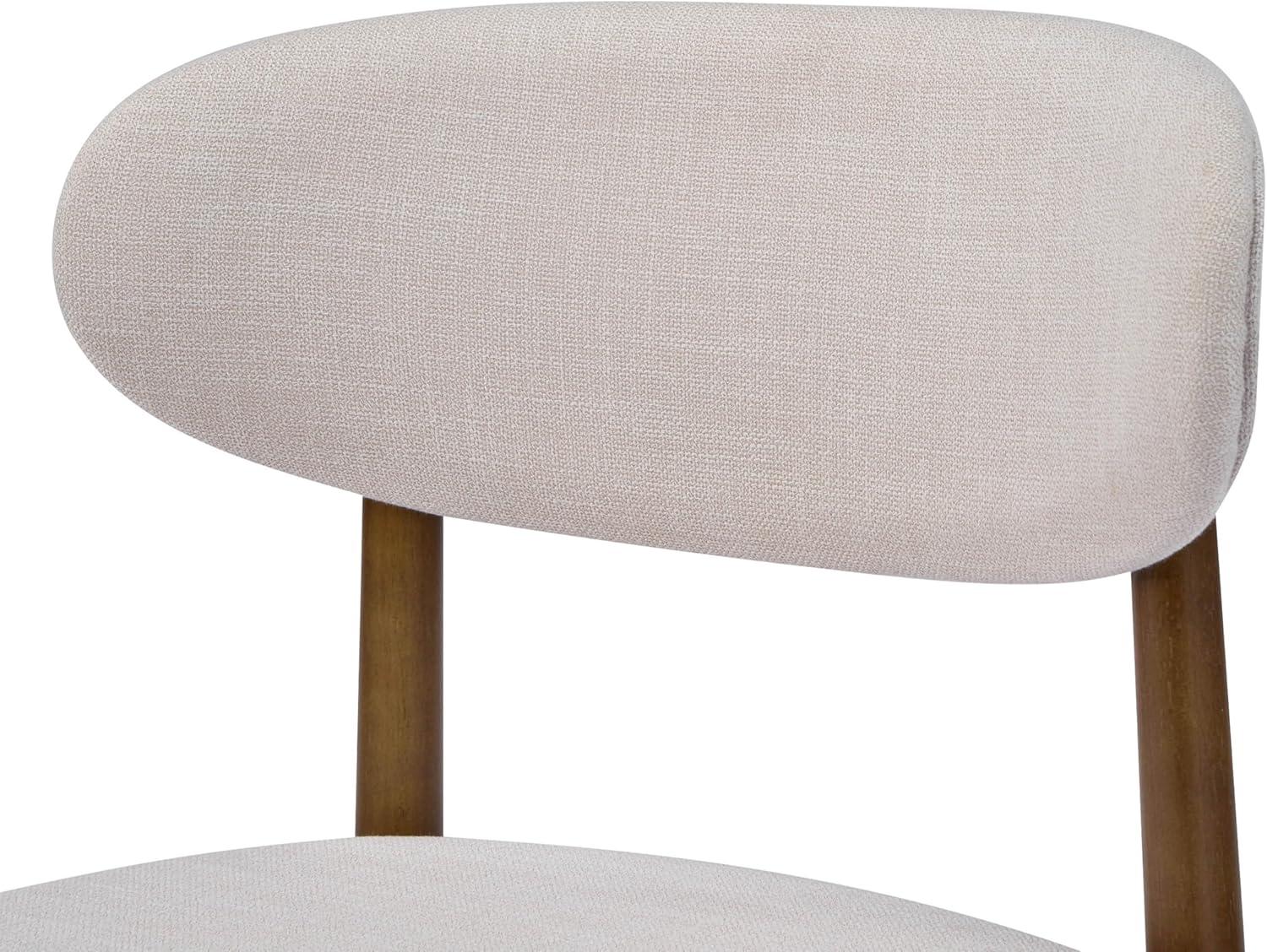 image:imageChristopher Knight Home Lyncon Fabric Upholstered Dining Chairs Set of 2 Wooden Dining Room Armless Chair Curved Backrest Kitchen Side Chair BeigeWalnutBeigewalnut
