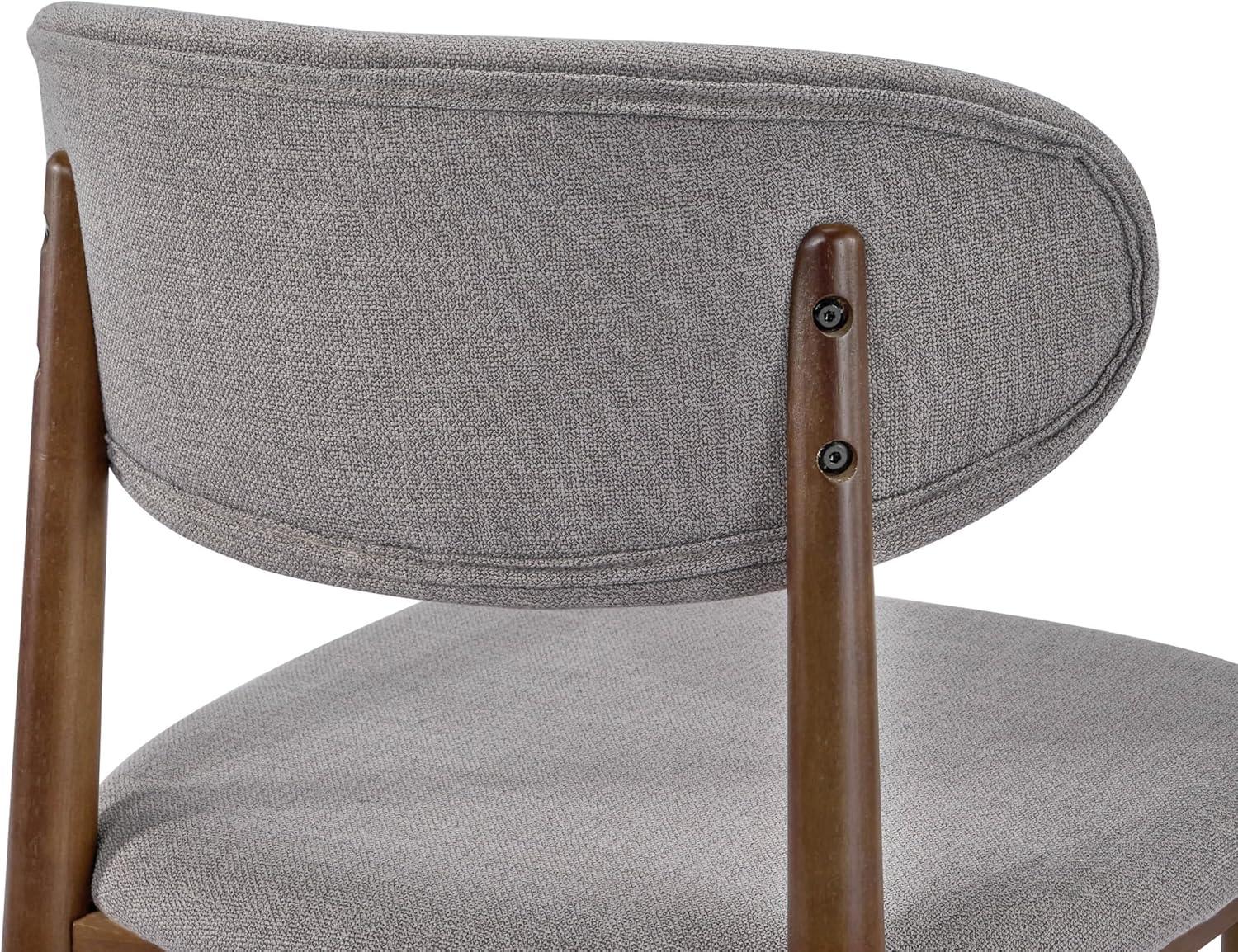 image:imageChristopher Knight Home Lyncon Fabric Upholstered Dining Chairs Set of 4 Wooden Dining Room Armless Chair Curved Backrest Kitchen Side Chair GrayWalnutGraywalnut
