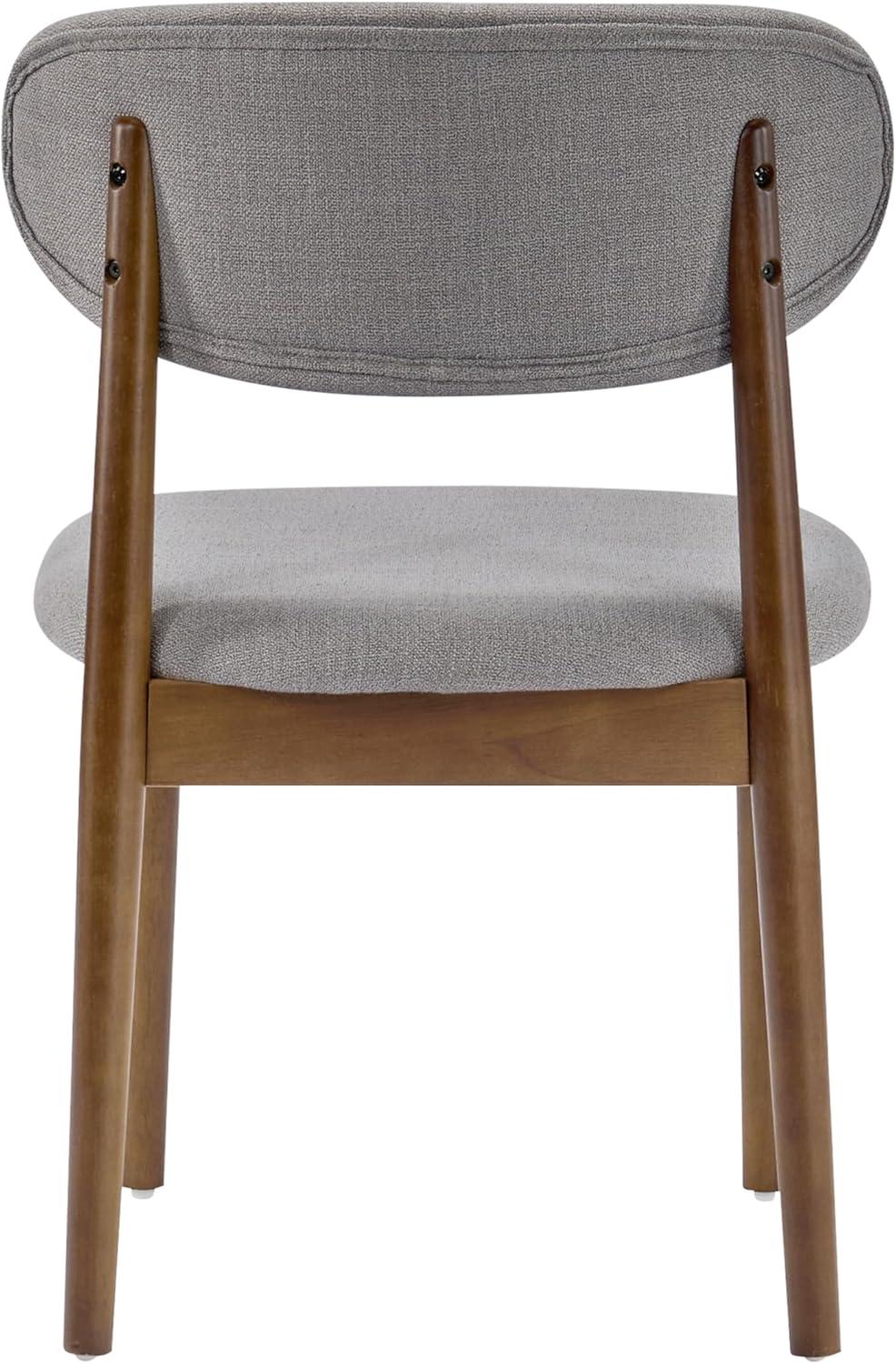 image:imageChristopher Knight Home Lyncon Fabric Upholstered Dining Chairs Set of 4 Wooden Dining Room Armless Chair Curved Backrest Kitchen Side Chair GrayWalnutGraywalnut