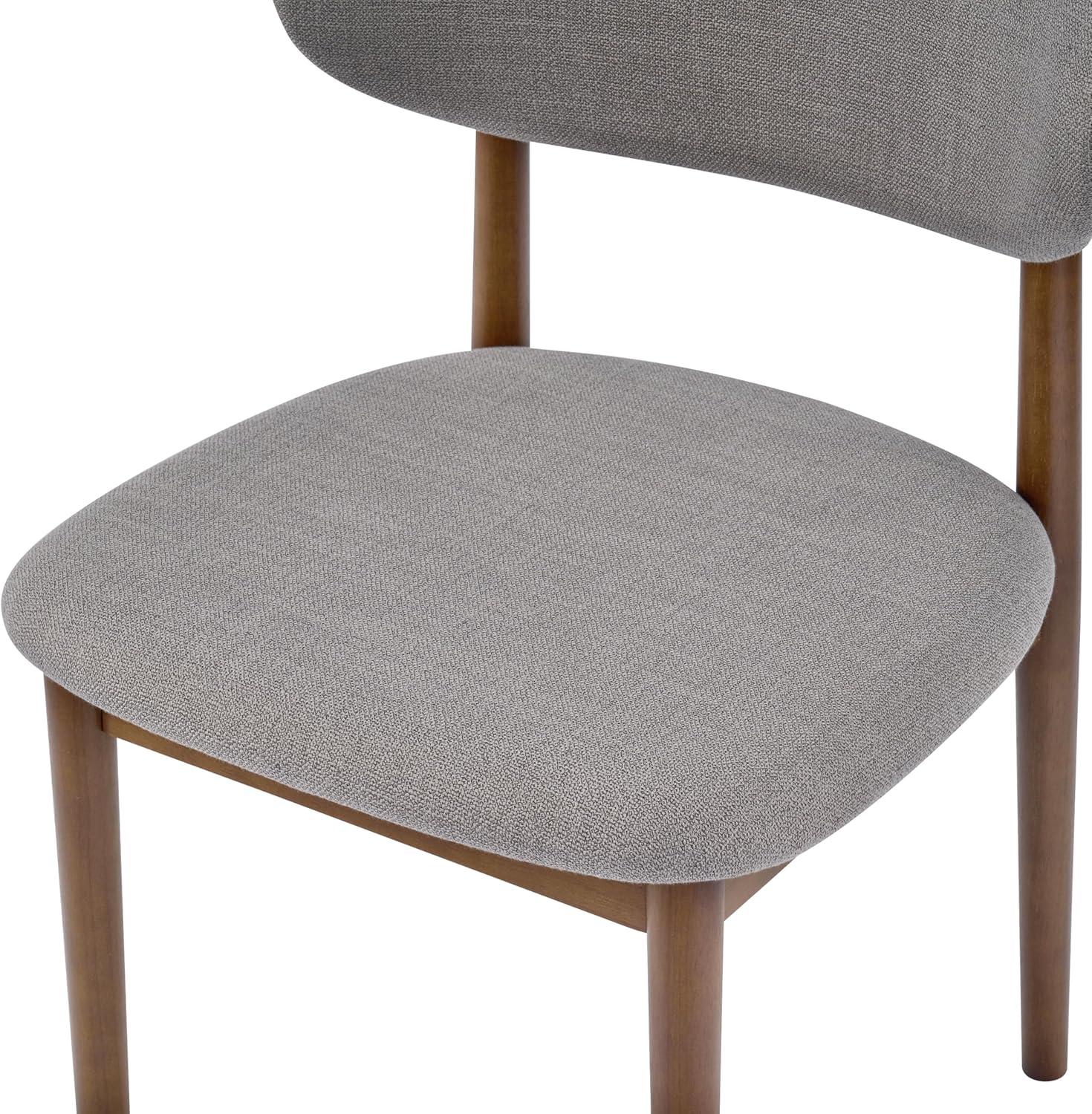 image:imageChristopher Knight Home Lyncon Fabric Upholstered Dining Chairs Set of 4 Wooden Dining Room Armless Chair Curved Backrest Kitchen Side Chair GrayWalnutGraywalnut