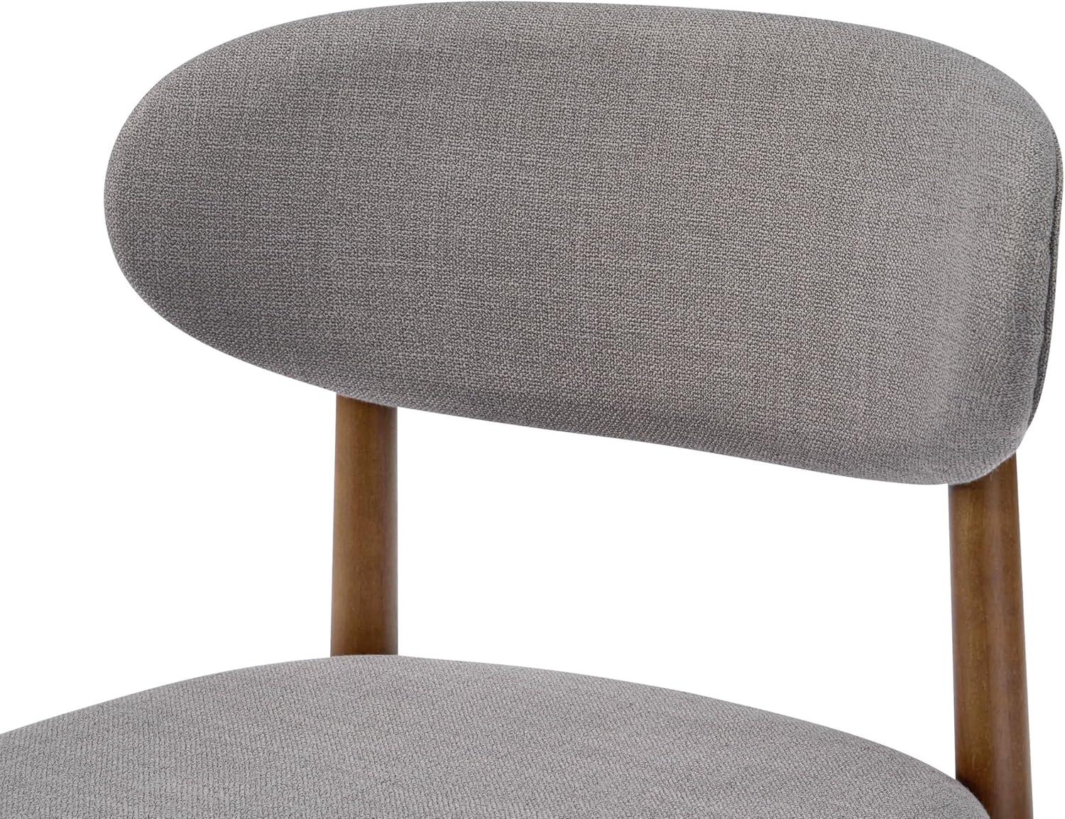 image:imageChristopher Knight Home Lyncon Fabric Upholstered Dining Chairs Set of 4 Wooden Dining Room Armless Chair Curved Backrest Kitchen Side Chair GrayWalnutGraywalnut