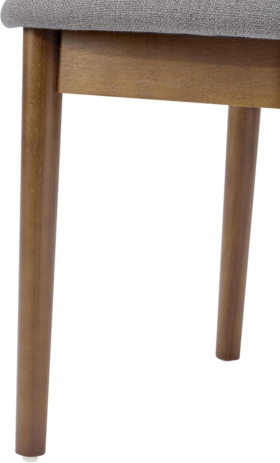 image:imageChristopher Knight Home Lyncon Fabric Upholstered Dining Chairs Set of 4 Wooden Dining Room Armless Chair Curved Backrest Kitchen Side Chair GrayWalnutGraywalnut