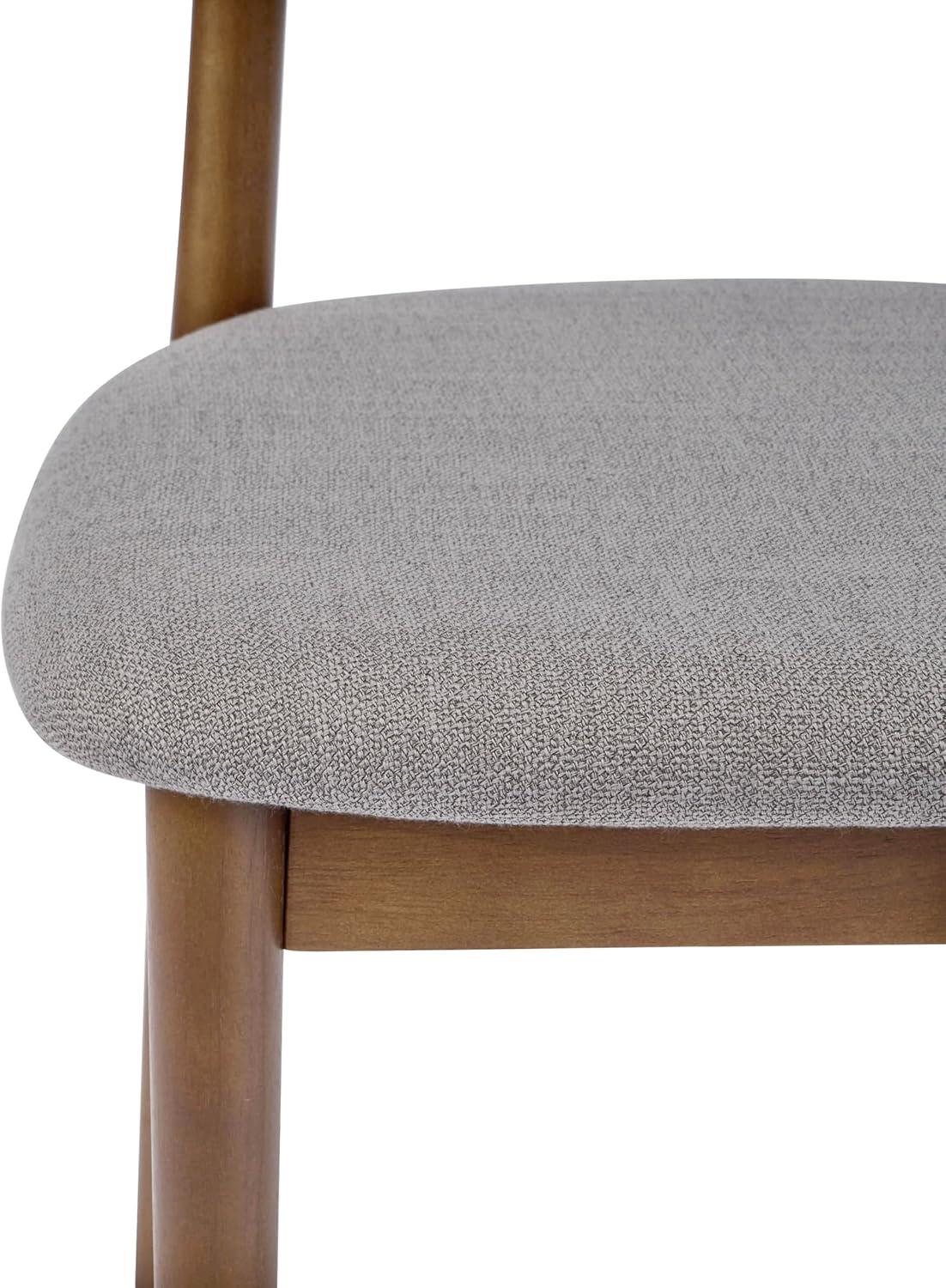 image:imageChristopher Knight Home Lyncon Fabric Upholstered Dining Chairs Set of 4 Wooden Dining Room Armless Chair Curved Backrest Kitchen Side Chair GrayWalnutGraywalnut