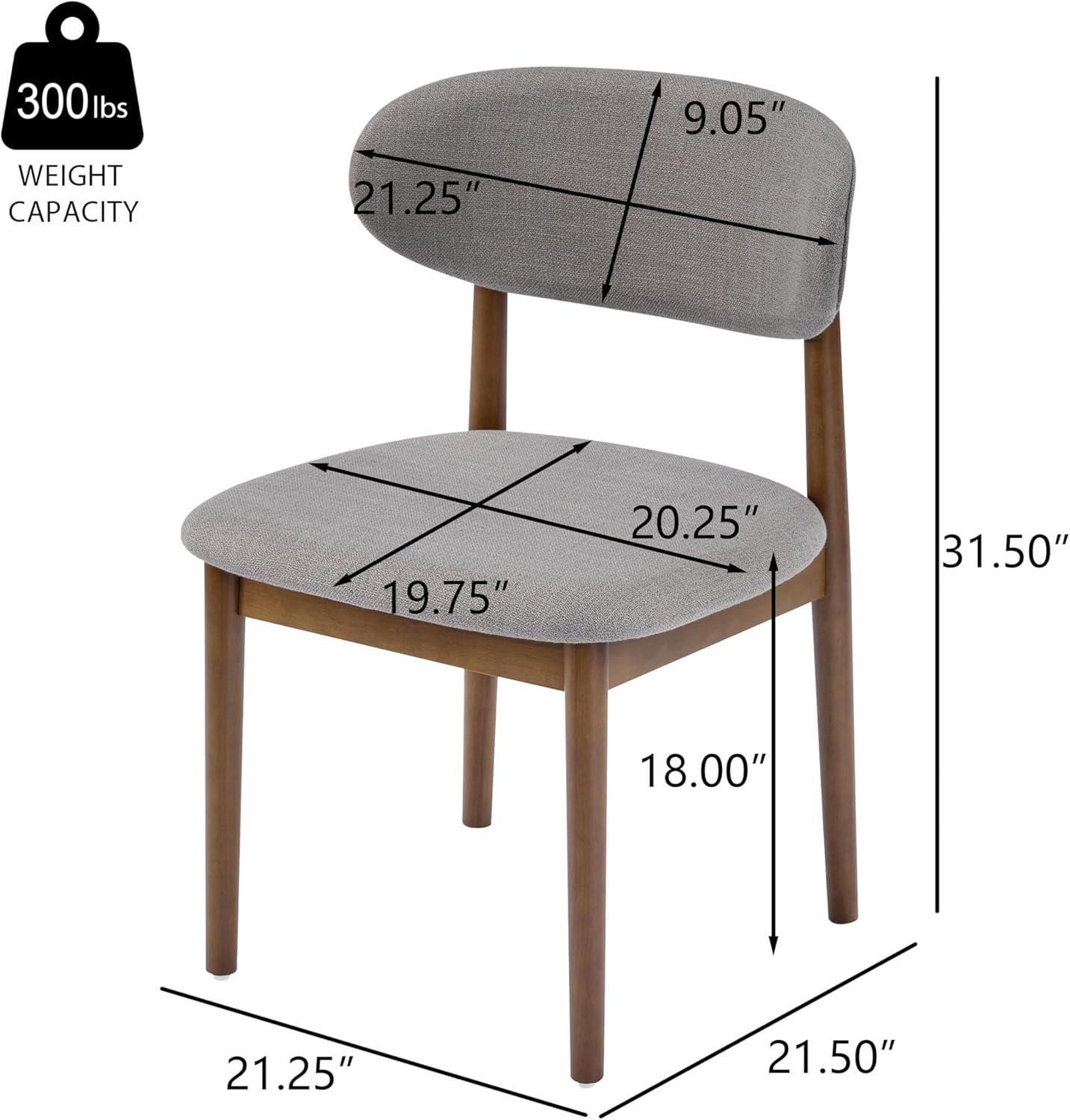 image:imageChristopher Knight Home Lyncon Fabric Upholstered Dining Chairs Set of 4 Wooden Dining Room Armless Chair Curved Backrest Kitchen Side Chair GrayWalnutGraywalnut