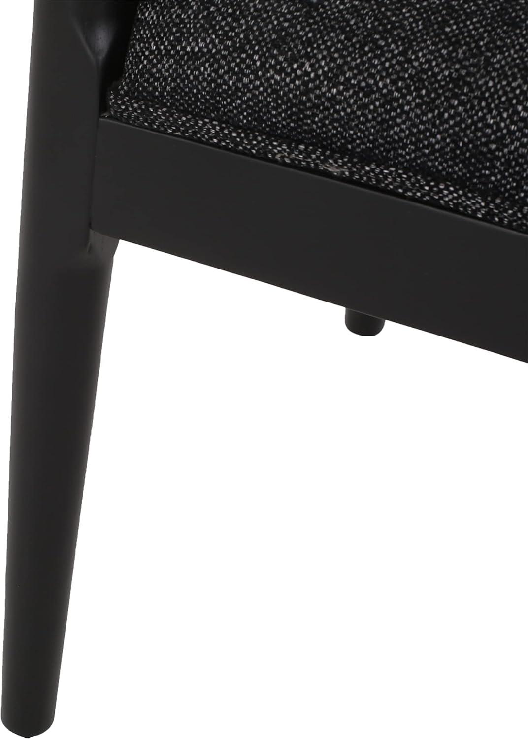 image:imageChristopher Knight Home Mika Fabric Upholstered Dining Chairs Set of 2 Wooden Dining Room Armless Chair Curved Backrest Kitchen Side Chair BlackBlack
