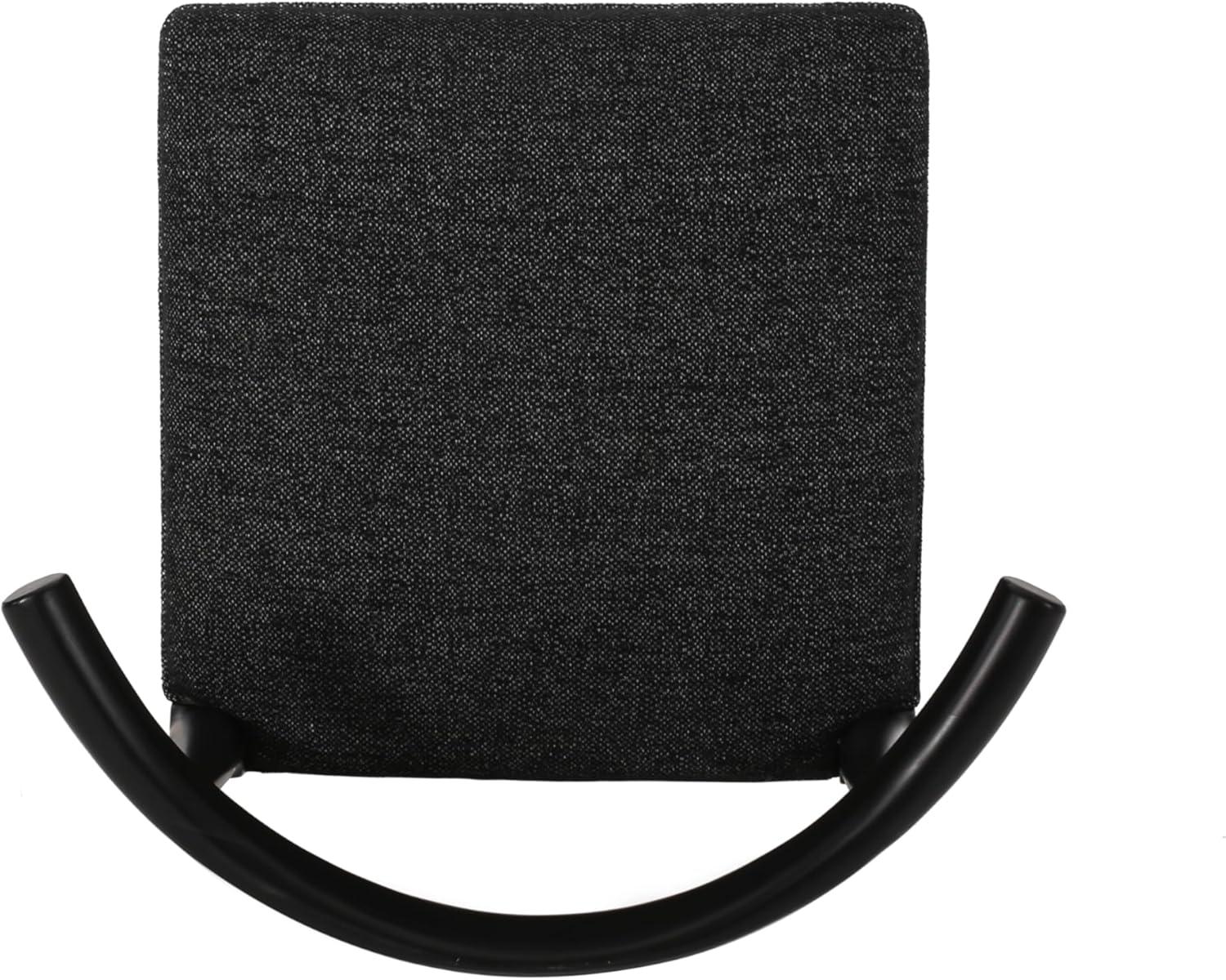 image:imageChristopher Knight Home Mika Fabric Upholstered Dining Chairs Set of 2 Wooden Dining Room Armless Chair Curved Backrest Kitchen Side Chair BlackBlack