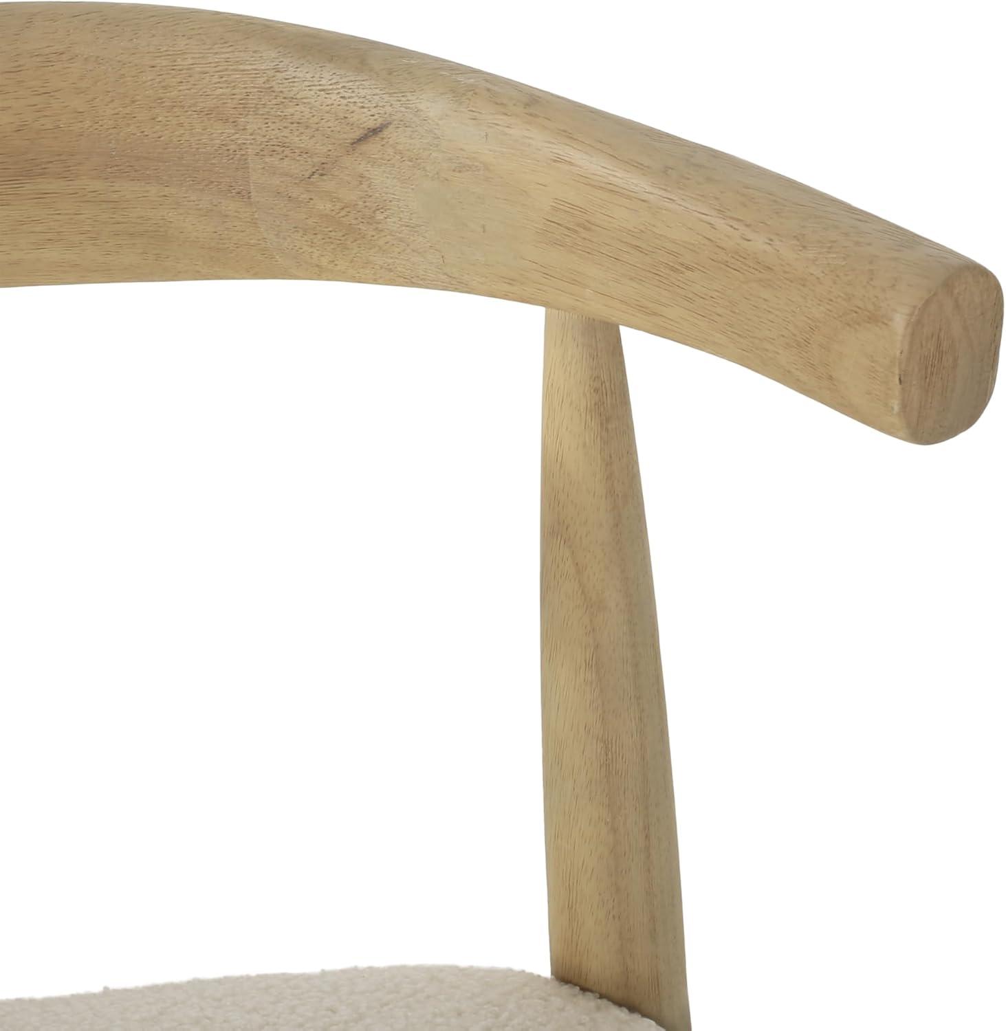image:imageChristopher Knight Home Mika Fabric Upholstered Dining Chairs Set of 2 Wooden Dining Room Armless Chair Curved Backrest Kitchen Side Chair BlackLight Ashivory