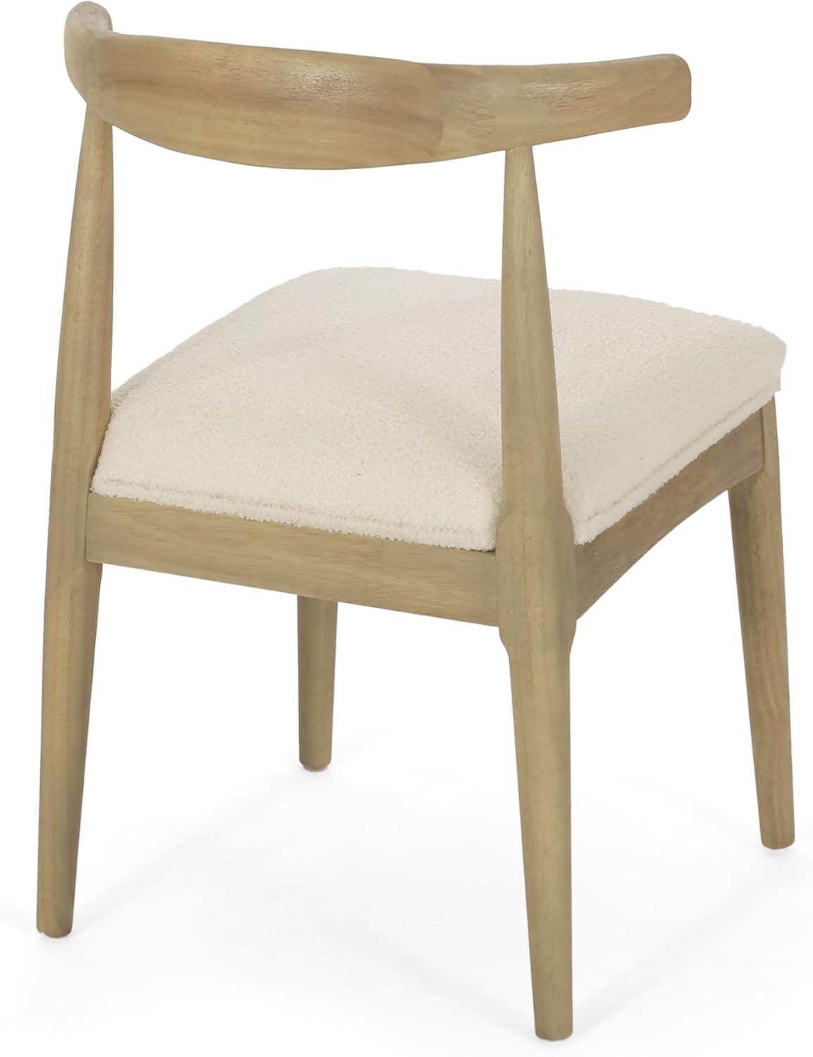 image:imageChristopher Knight Home Mika Fabric Upholstered Dining Chairs Set of 2 Wooden Dining Room Armless Chair Curved Backrest Kitchen Side Chair BlackLight Ashivory