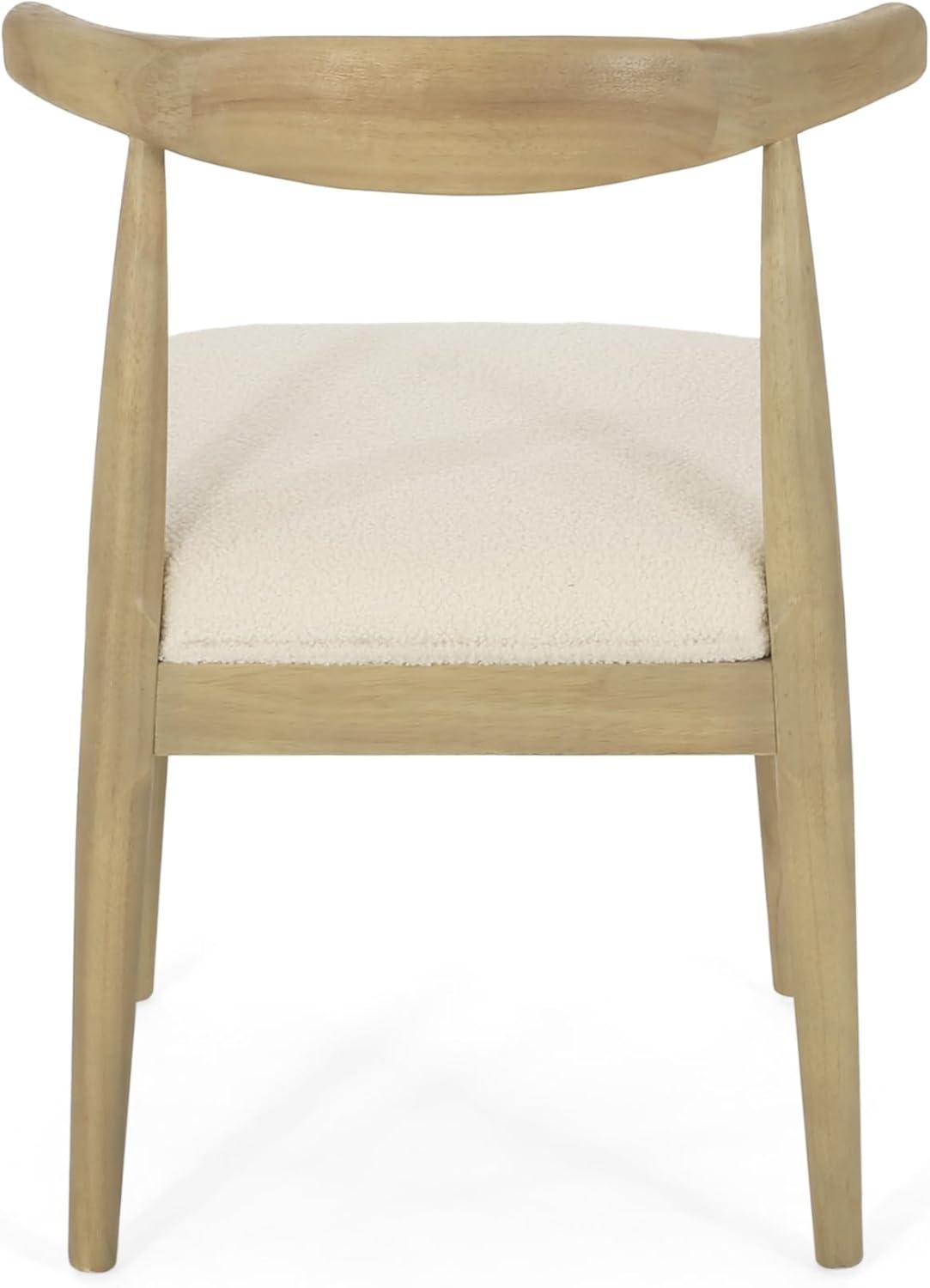 image:imageChristopher Knight Home Mika Fabric Upholstered Dining Chairs Set of 2 Wooden Dining Room Armless Chair Curved Backrest Kitchen Side Chair BlackLight Ashivory